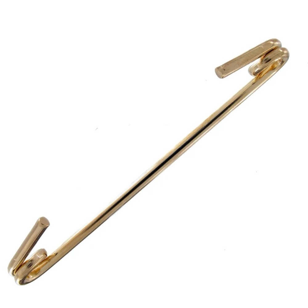 Ky & Co USA Gold Tone Open Safety Pin Style Collar Bar Pin 2”